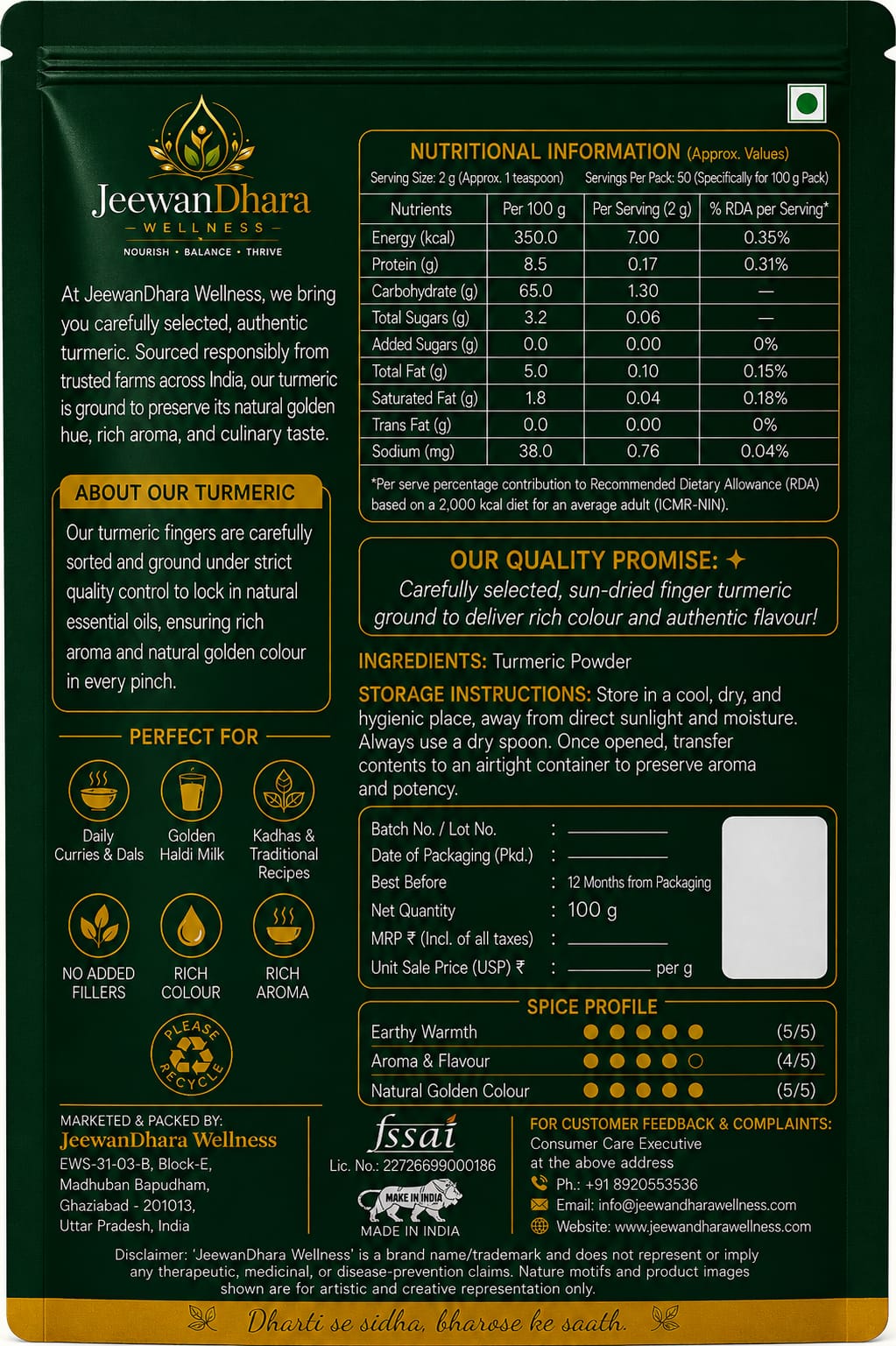 Turmeric Powder back